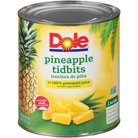Dole Pineapple Tidbits In Juice 100 Oz. Can, PK6